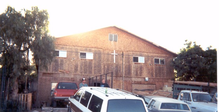The front of the mission building